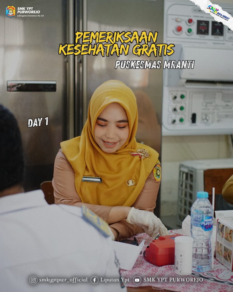 Pemeriksaan Kesehatan Gratis (PKG) di SMK YPT Purworejo Bersama Pukesmas Mranti, Purworejo